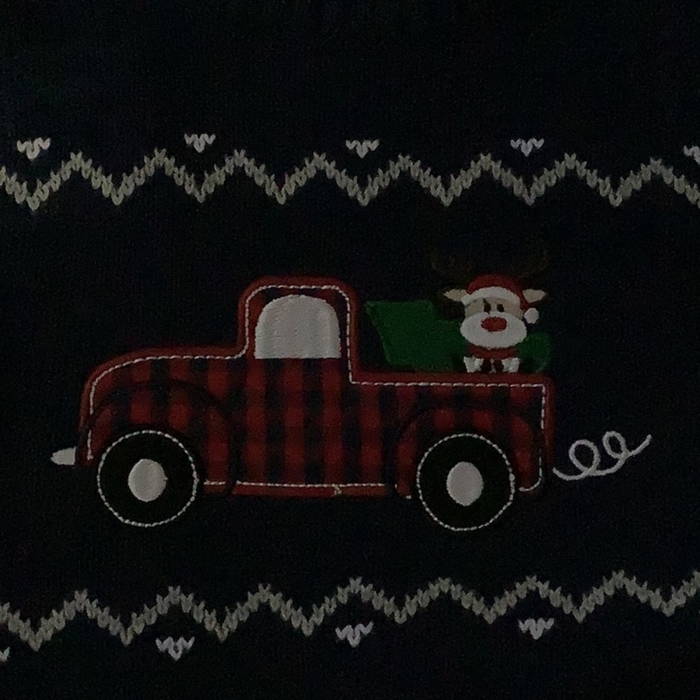 IZOD 12 mos Blue Reindeer Train Sweater & Grey Pants Boys 2-pc. Sweater Set. New - Picture 2 of 2